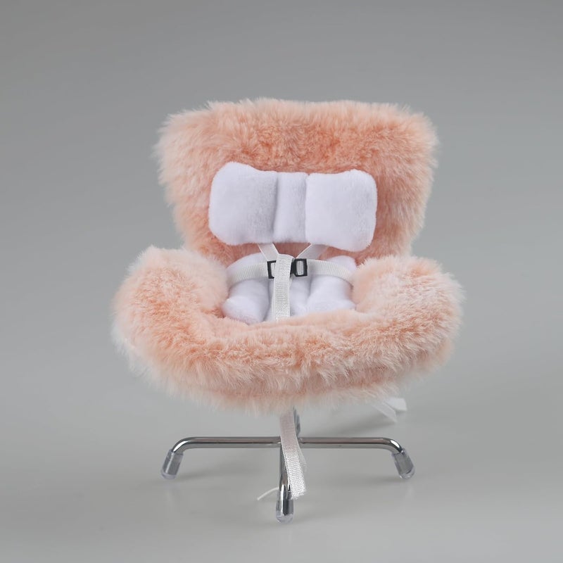 Walant Doll Car Seat Compatible with Labubu, Chair for 10-17cm Dolls - Adjustable Safety Strap, Air Vent Clip & Desktop Stand, Soft Cushion, Cute Car Ornament Gift for Collectors & Fans (Orange Ombre) - Image 4